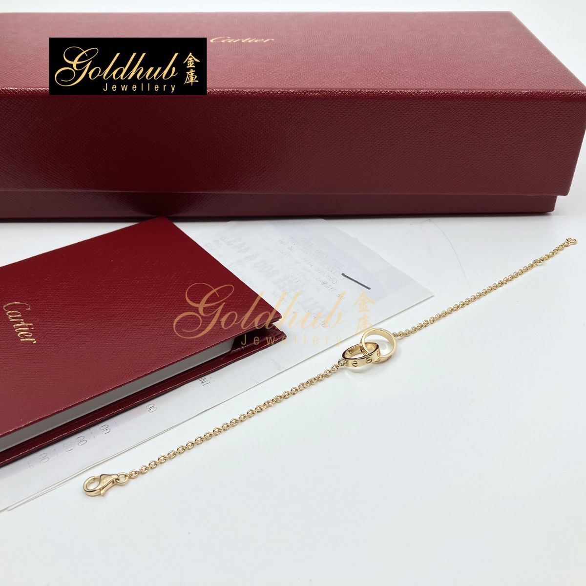 Cartier Love Bracelet on Chain in Yellow Gold, 18cm