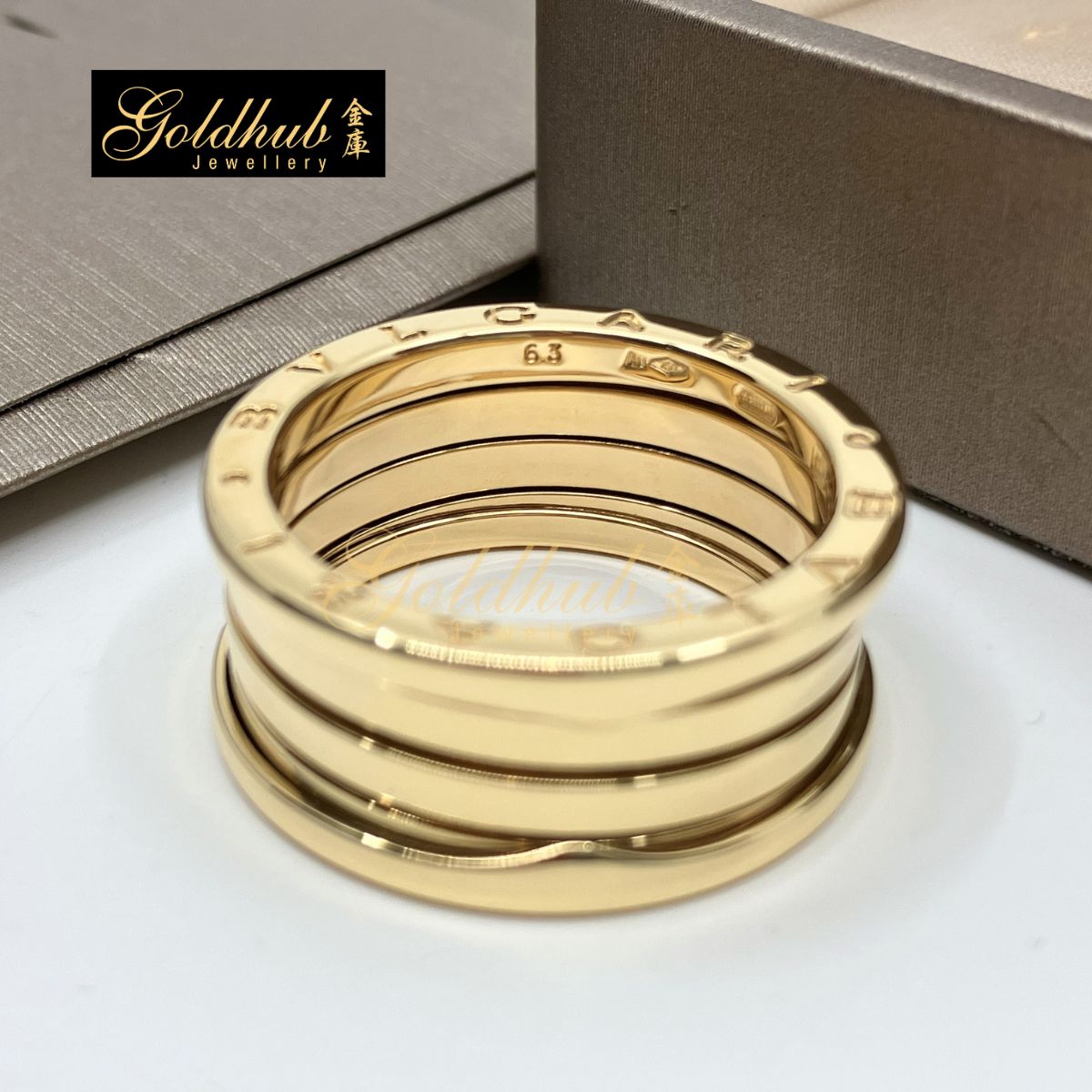 Bulgari B.zero1 4 Bands Ring in Yellow Gold, Size 63