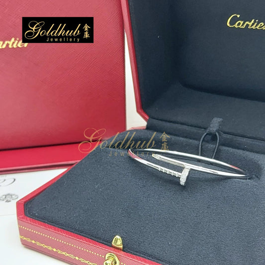 Cartier Juste Un Clou Bracelet, Small Model, Diamonds in White Gold, Size 16