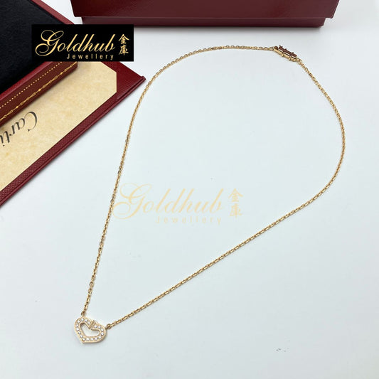 Cartier C Heart Diamond Necklace in Rose Gold