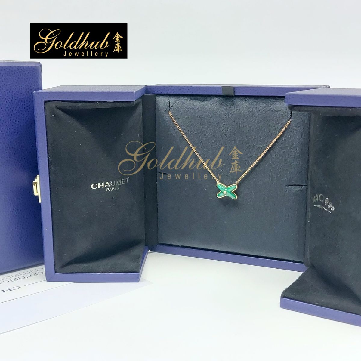 Chaumet Jeux de Liens Pendant, Malachite, Diamond in Rose Gold