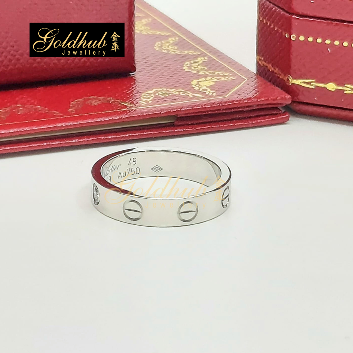 Cartier Love Ring, Small Model, 1 Diamond in White Gold, Size 49