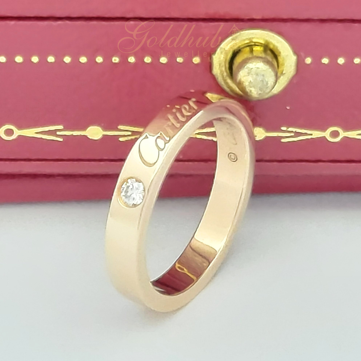 Cartier C De Cartier Wedding Diamond Ring in Rose Gold, Size 46