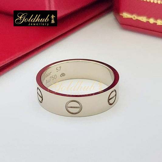 Cartier Love Ring (Classic Model) in White Gold, Size 57