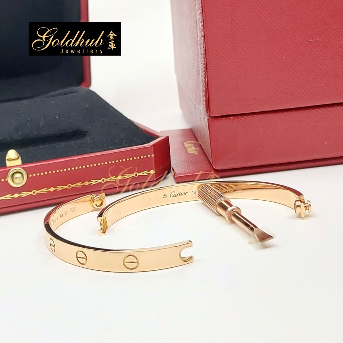 Cartier Love Bracelet, Classic Model in Rose Gold, Size 18