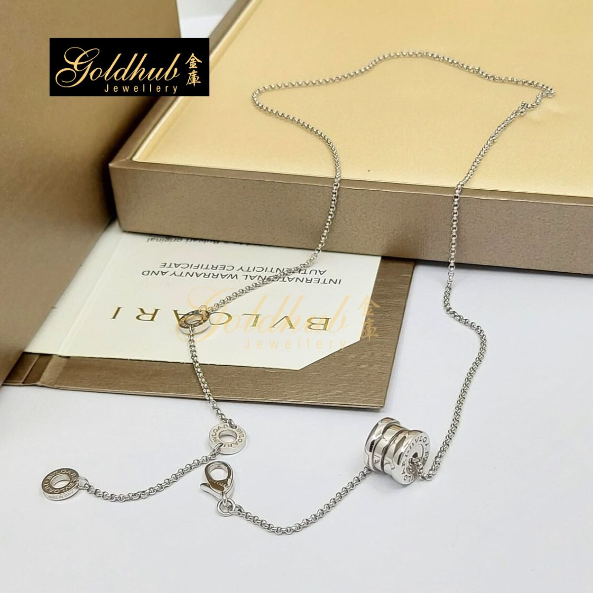 Bvlgari B.zero1 Mini Pendant Necklace in White Gold