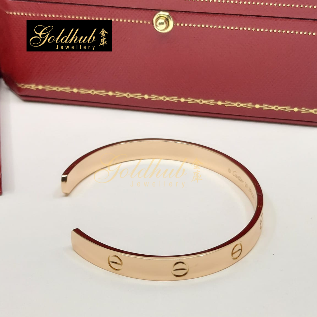 Cartier Love Cuff Bracelet, Open Model in Rose Gold, Size 20