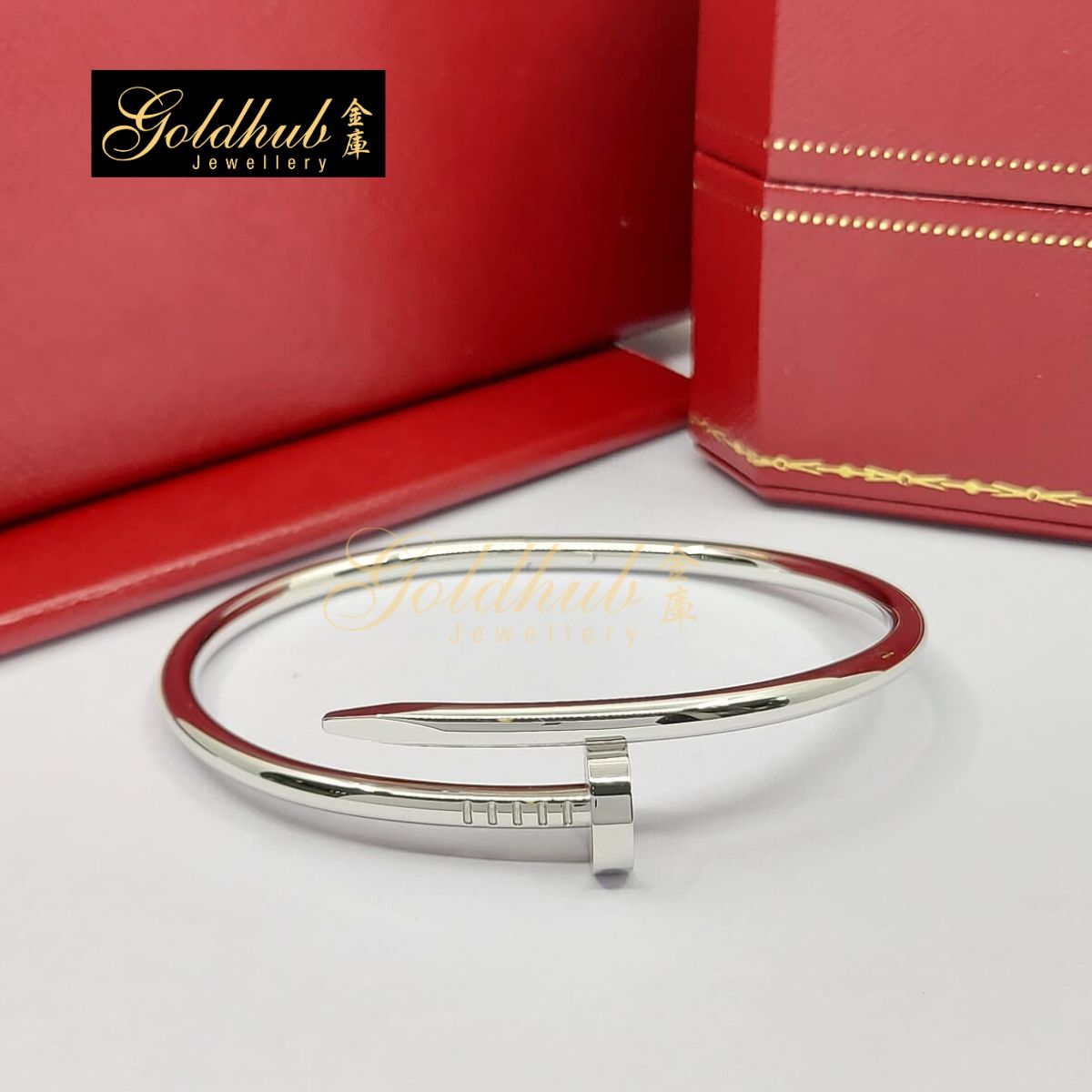 Cartier Juste Un Clou Bracelet in White Gold, Size 18
