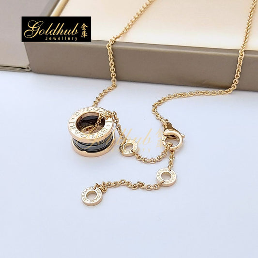 Bvlgari B.zero1 Black Ceramic Necklace in Rose Gold, 45cm