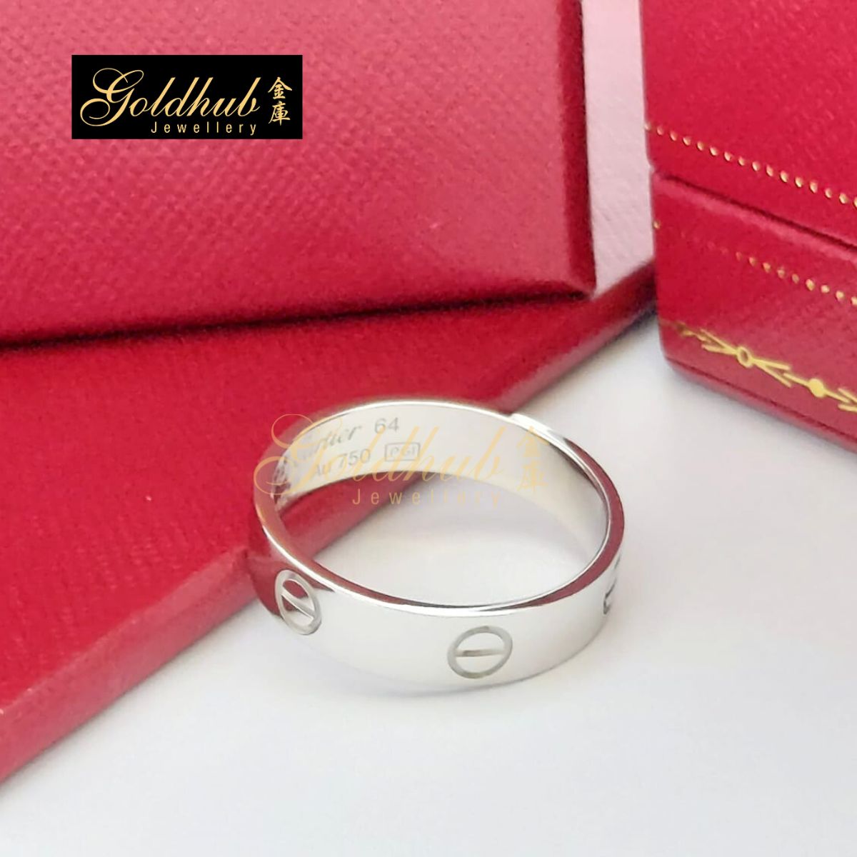Cartier Love Ring, Classic Model in White Gold, Size 64