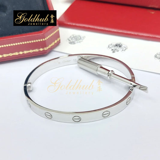 Cartier Love Bracelet, Classic Model in White Gold, Size 17