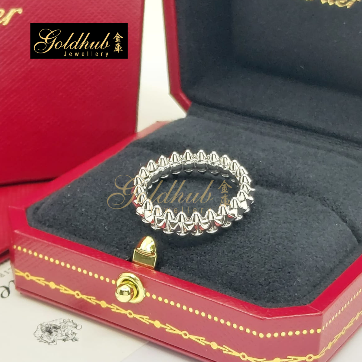 Cartier Clash De Cartier Ring, Small Model in White Gold, Size 58