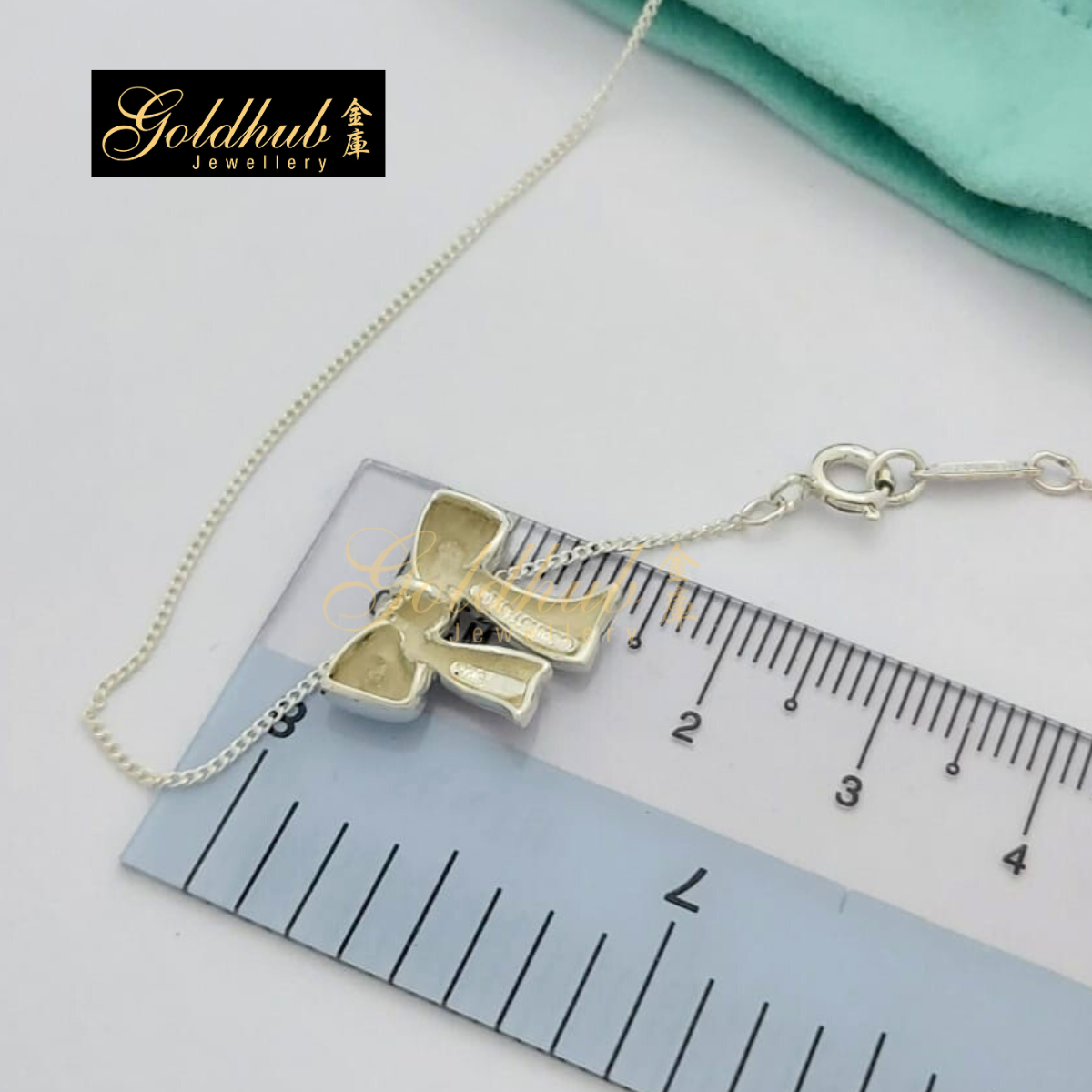 Tiffany & Co Bow Ribbon Necklace in Sterling Silver, 38cm