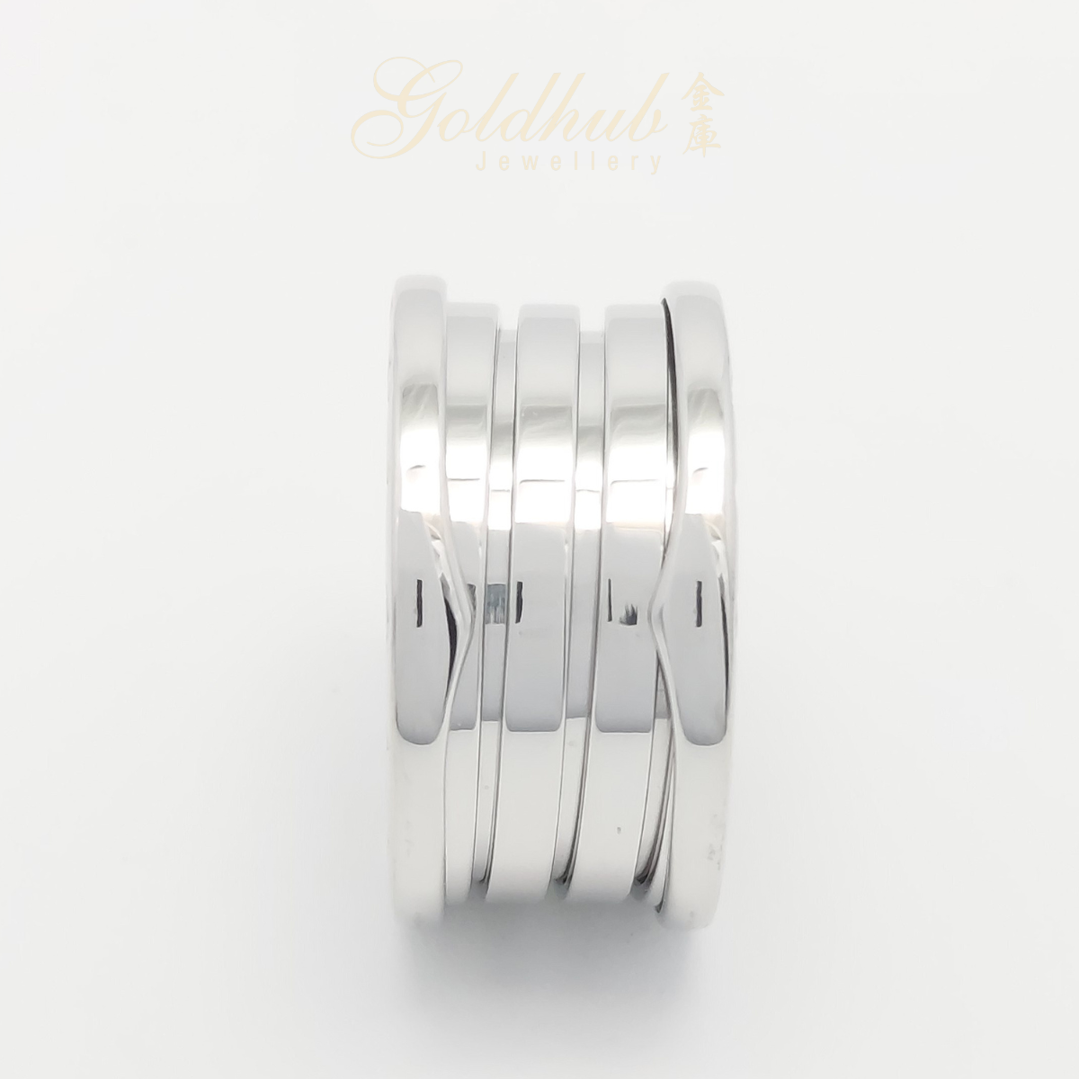 Bvlgari B.zero1 4 Band Ring in White Gold, Size 51