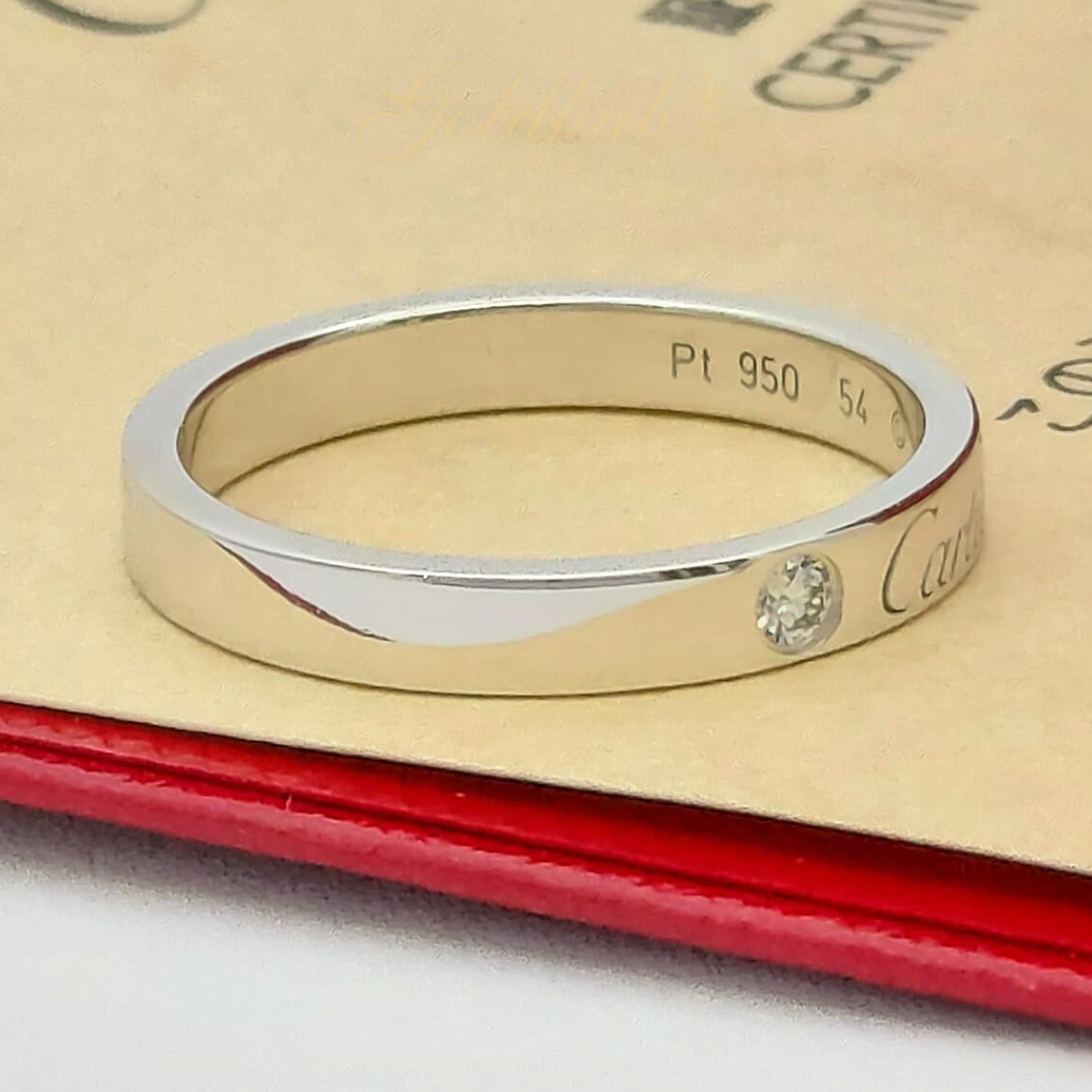 Cartier C De Cartier Diamond Wedding Ring in Platinum, Size 54