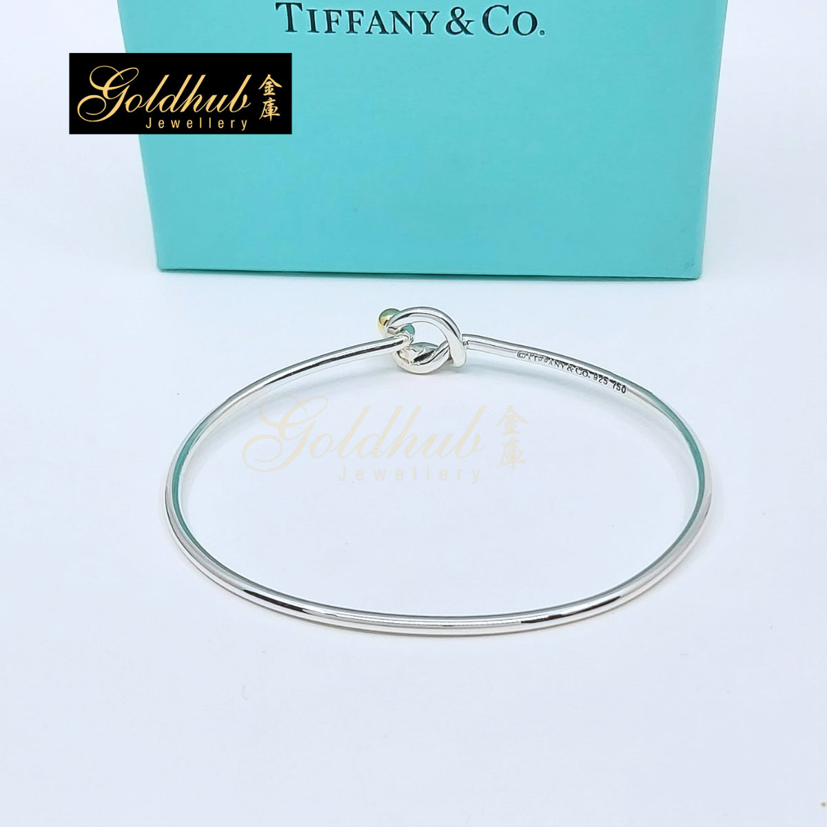 Tiffany & Co. Love Knot Bangle in Silver and Yellow Gold