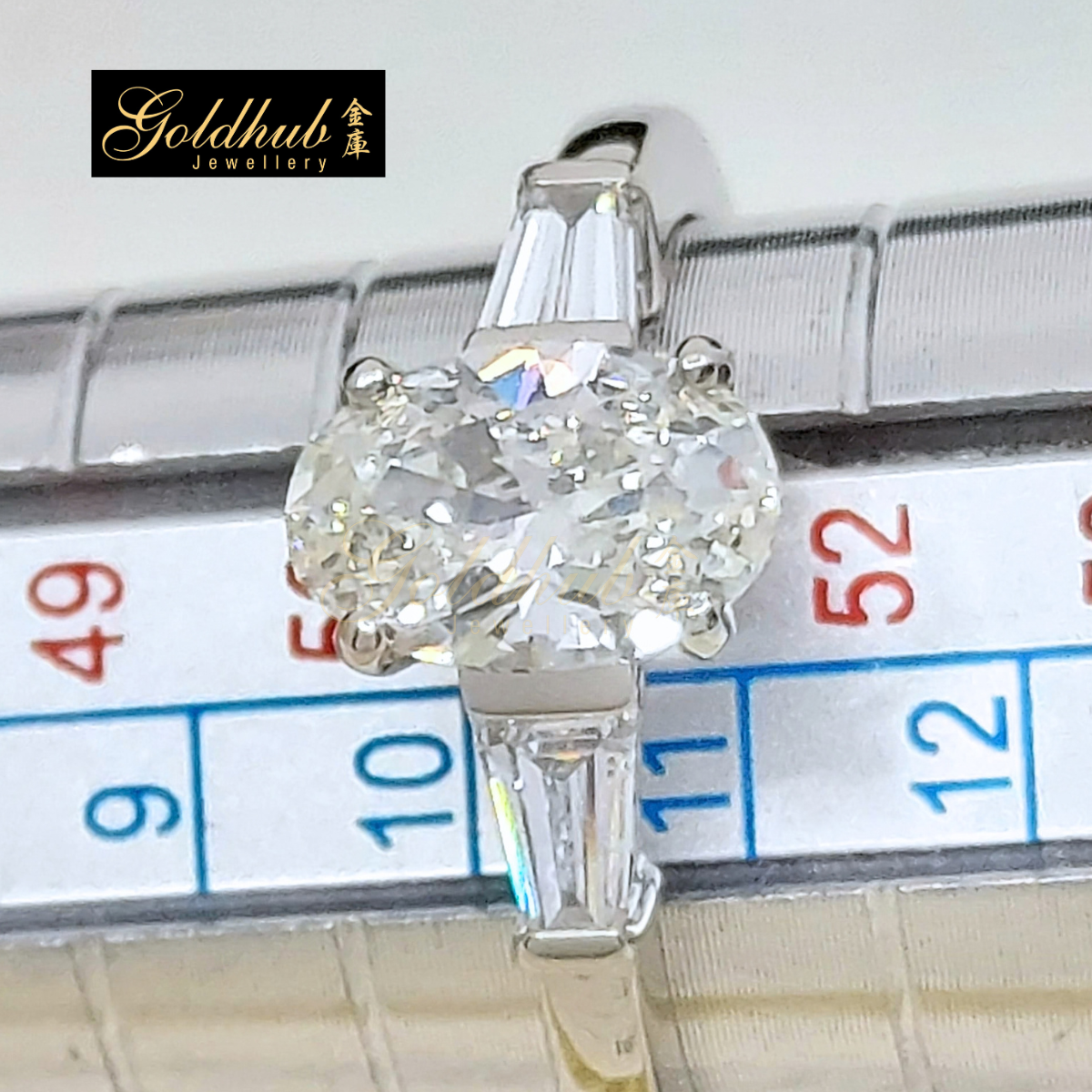 Bulgari Griffe Ring, 1.00ct Oval Brilliant Solitaire Diamond in Platinum, Size 51