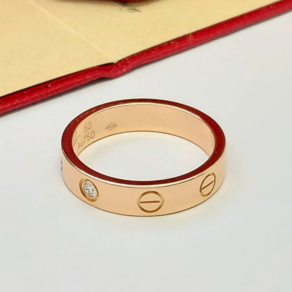 Cartier Love Wedding Band, 1 Diamond Ring in Rose Gold
