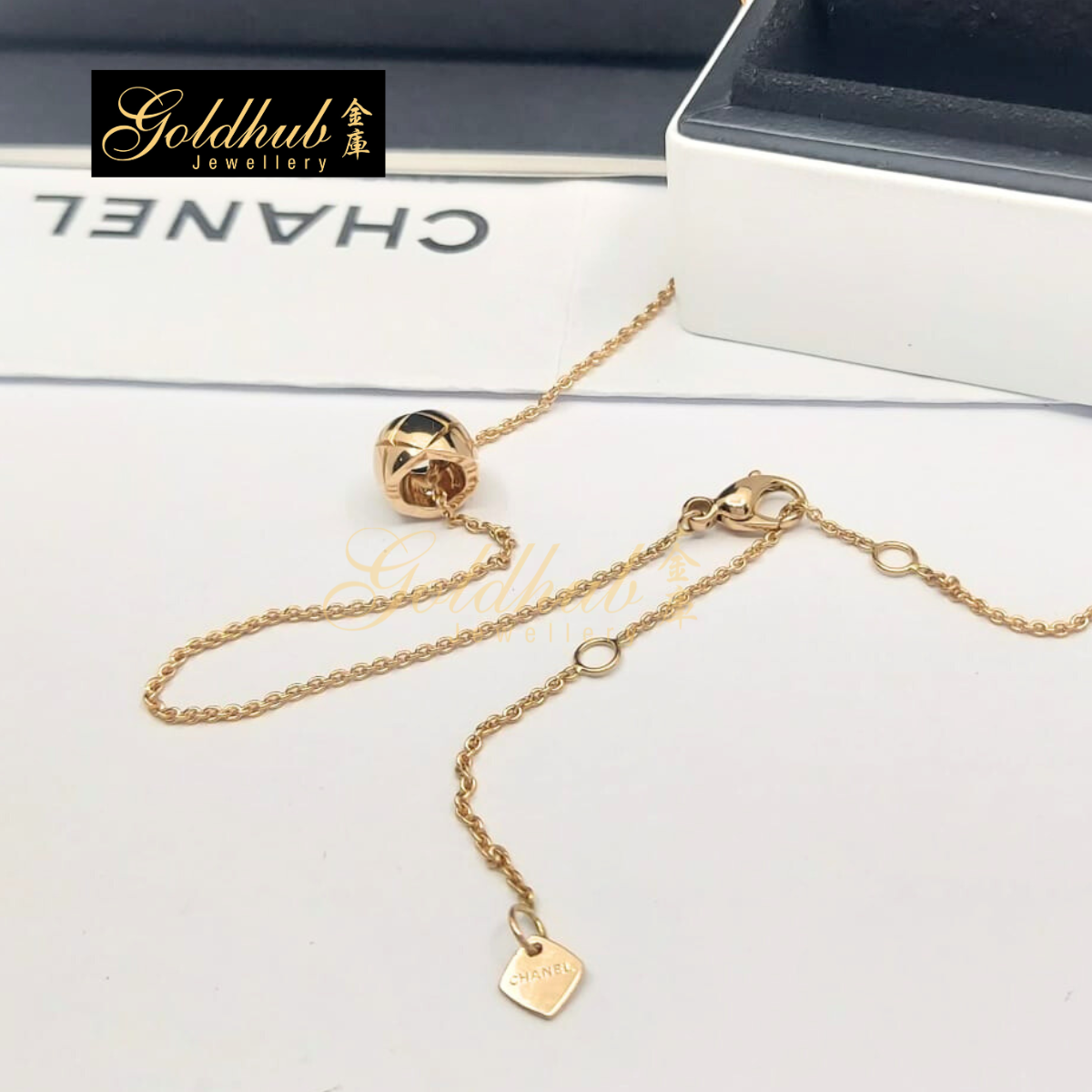 Chanel Coco Crush Necklace, Quilted Motif in Rose Gold