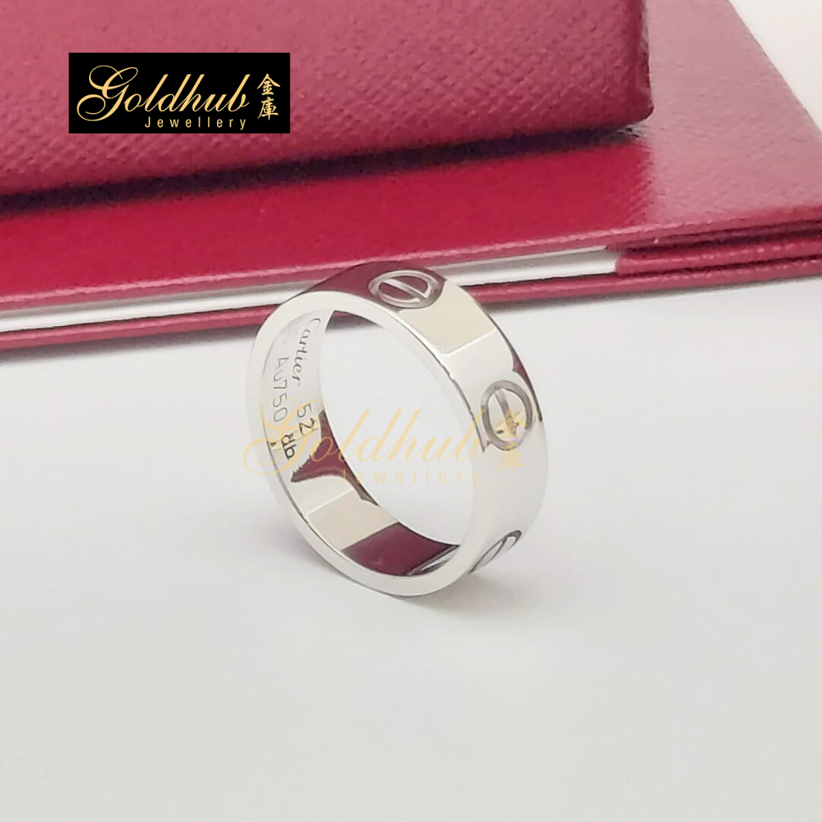 Cartier Love Ring, Classic Model in White Gold, Size 52