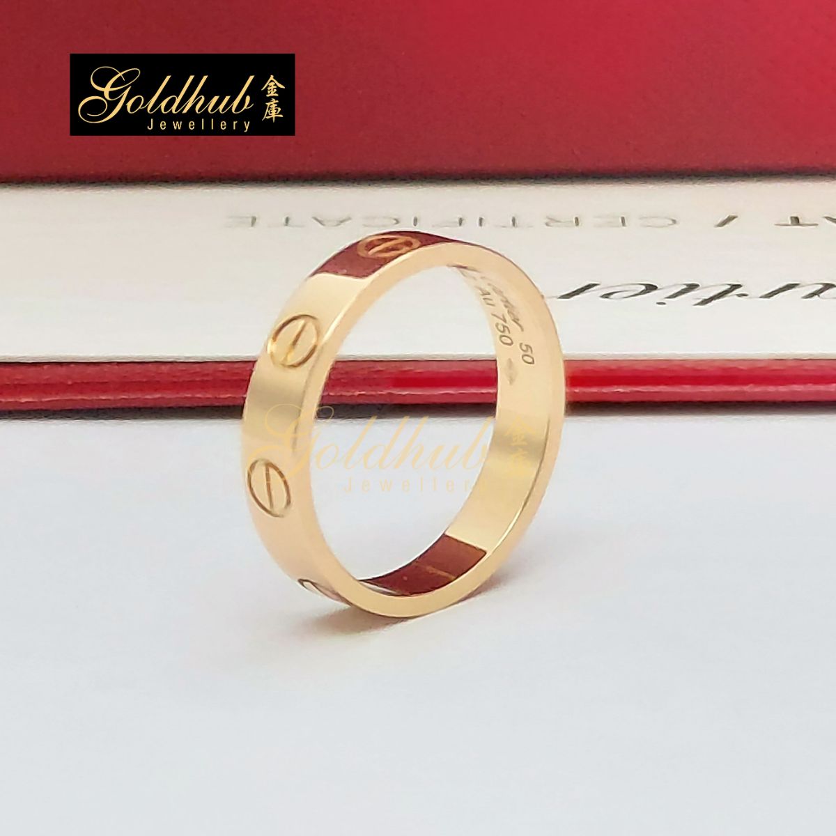 Cartier Love Wedding Band in Rose Gold, Size 50
