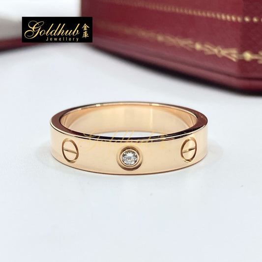 Cartier Love Ring, Small Model, 1 Diamond in Rose Gold, Size 52