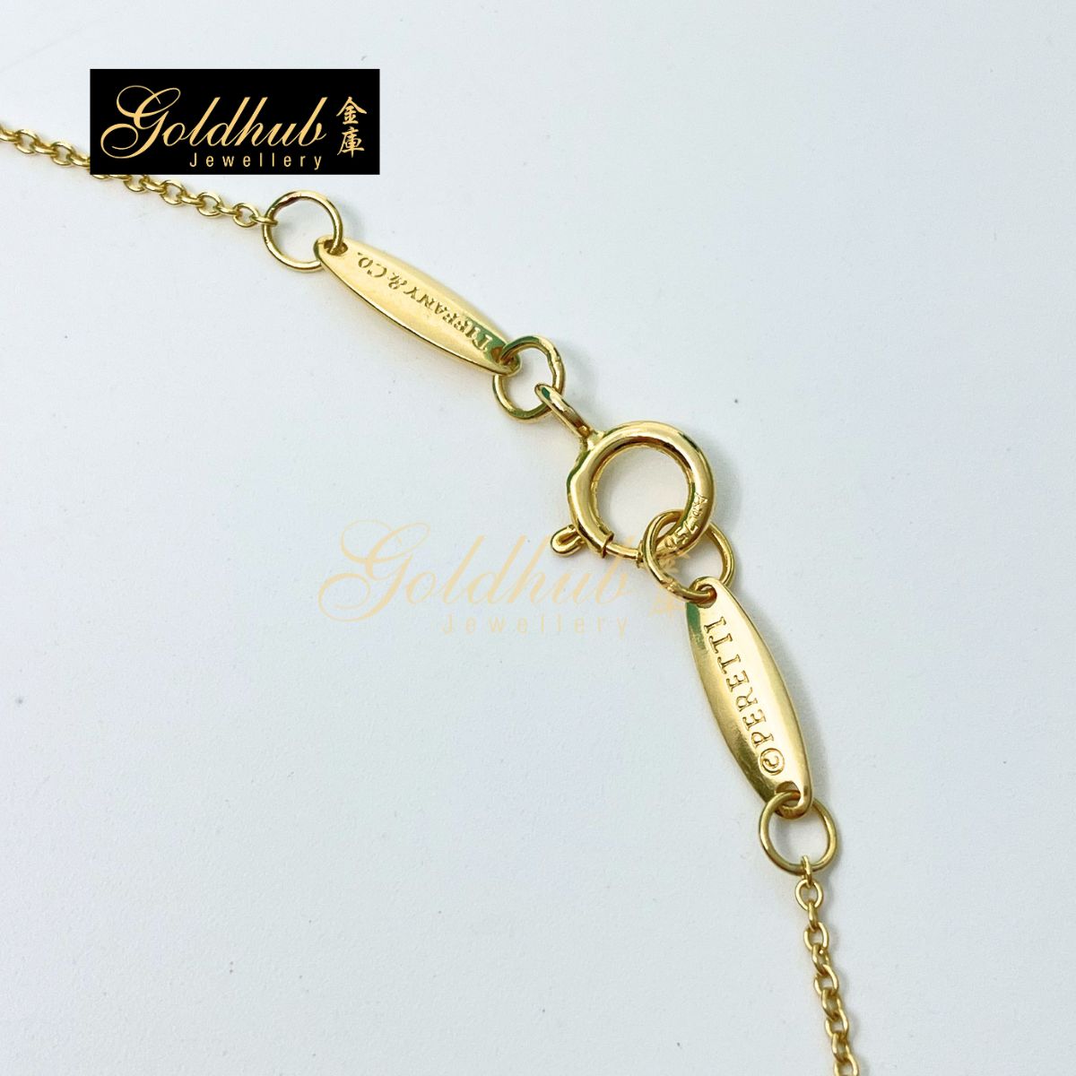 Tiffany & Co Elsa Peretti Mini Alphabet Pendant, Letter F in Yellow Gold