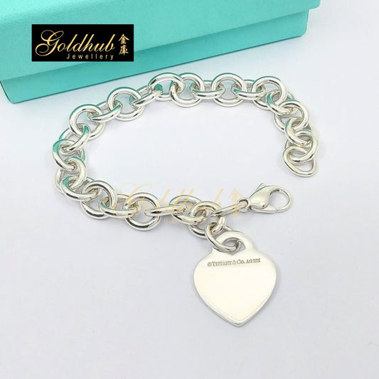 Tiffany Return to Tiffany Heart Tag Charm Bracelet in Sterling Silver, 18cm