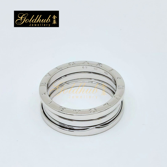 Bvlgari B.zero1 2 Band Ring in White Gold, Size 65