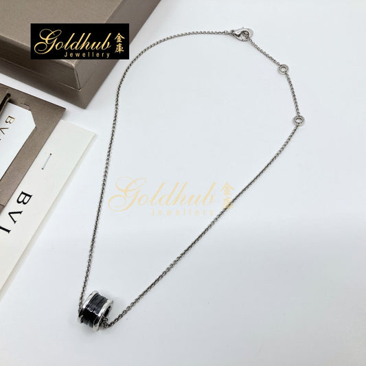 Bulgari Save the Children Necklace, Black Ceramic in Silver