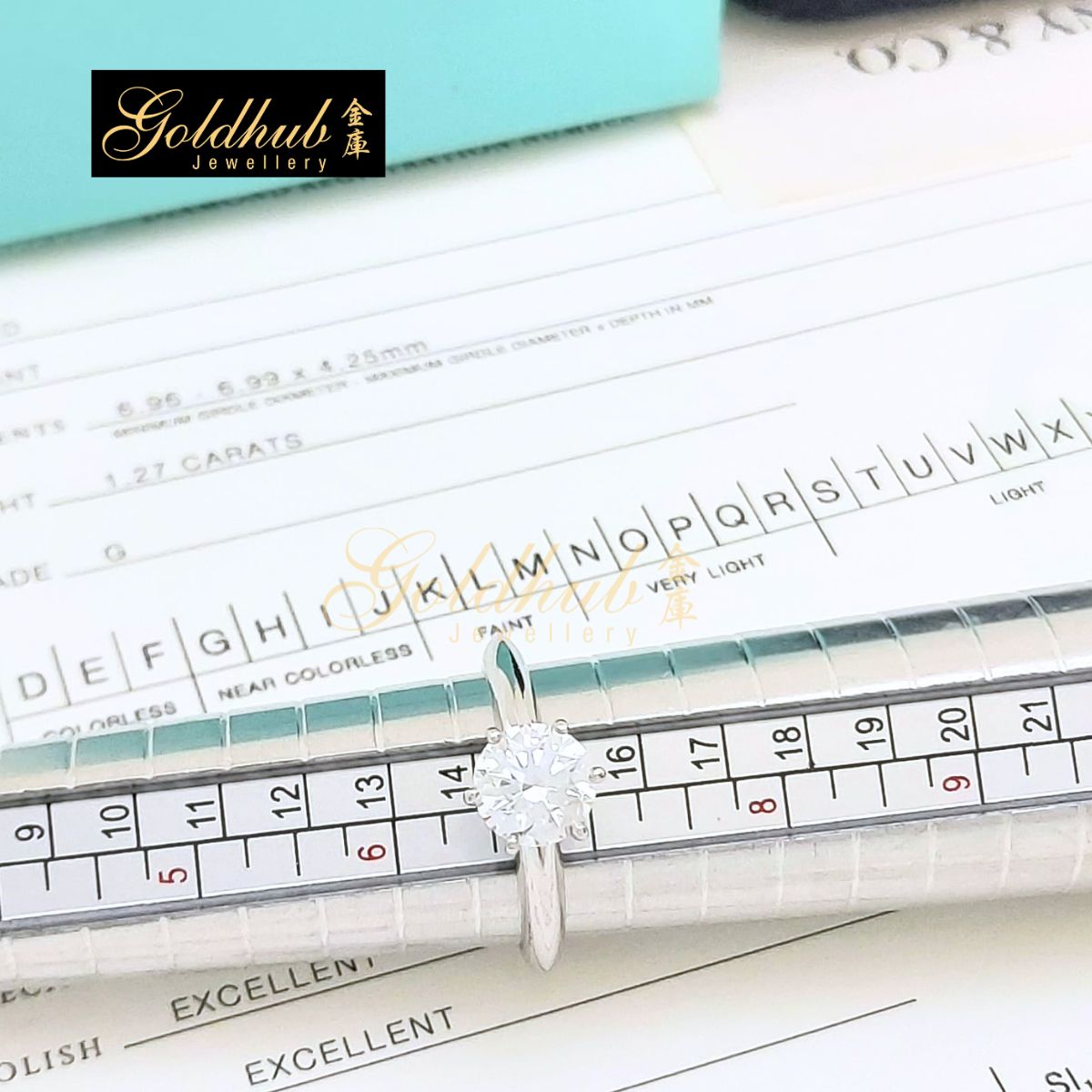 The Tiffany Setting Ring, Solitaire Diamond 1.27ct in Platinum, Size 7