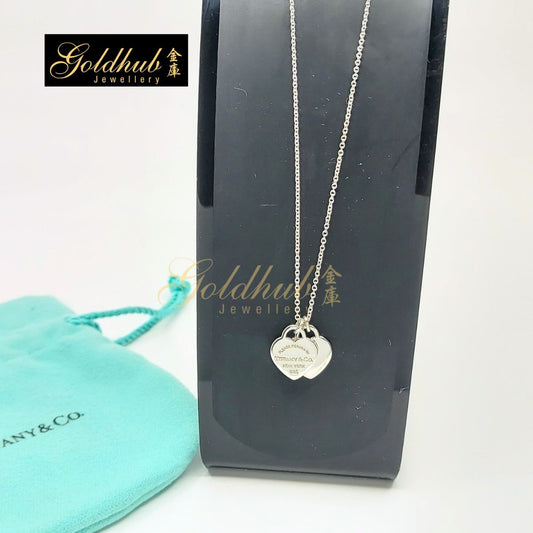 Tiffany & Co. Return to Tiffany Necklace 2 Heart Tags in Silver