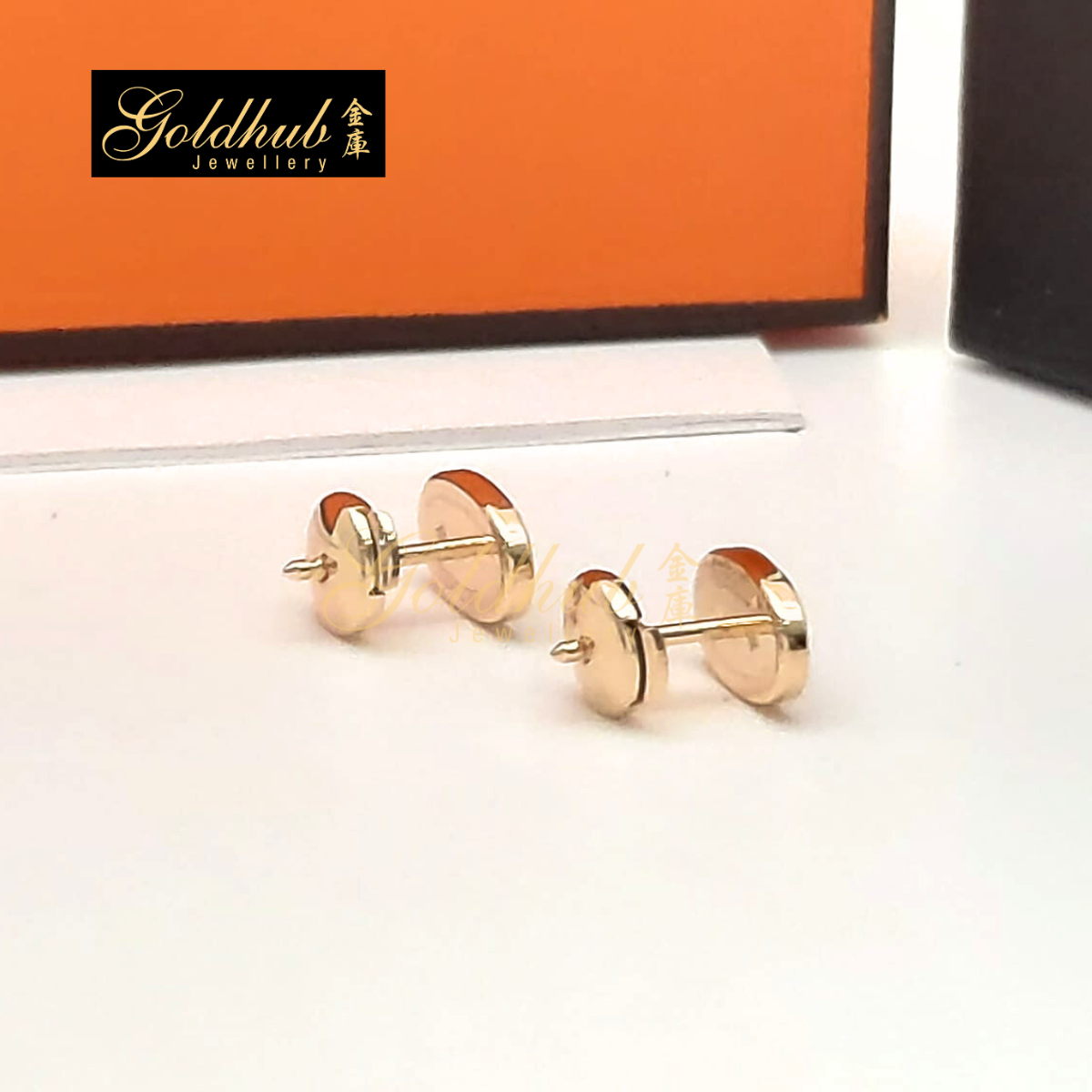 Hermes Chaine D'ancre Contour Stud Earrings in Rose Gold
