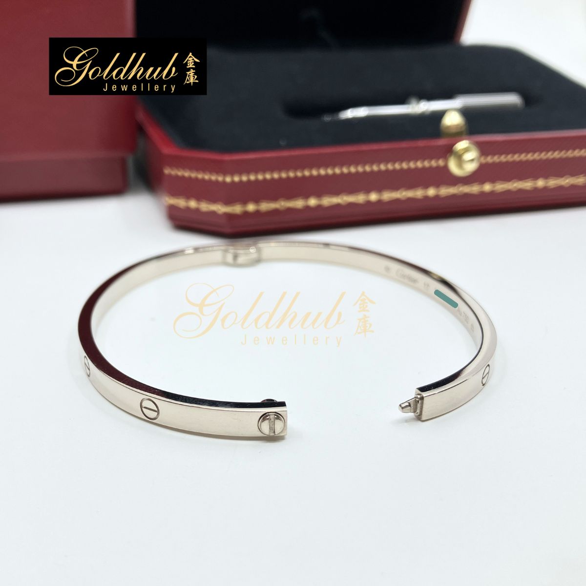 Cartier Love Bracelet, Small Model in White Gold, Size 17