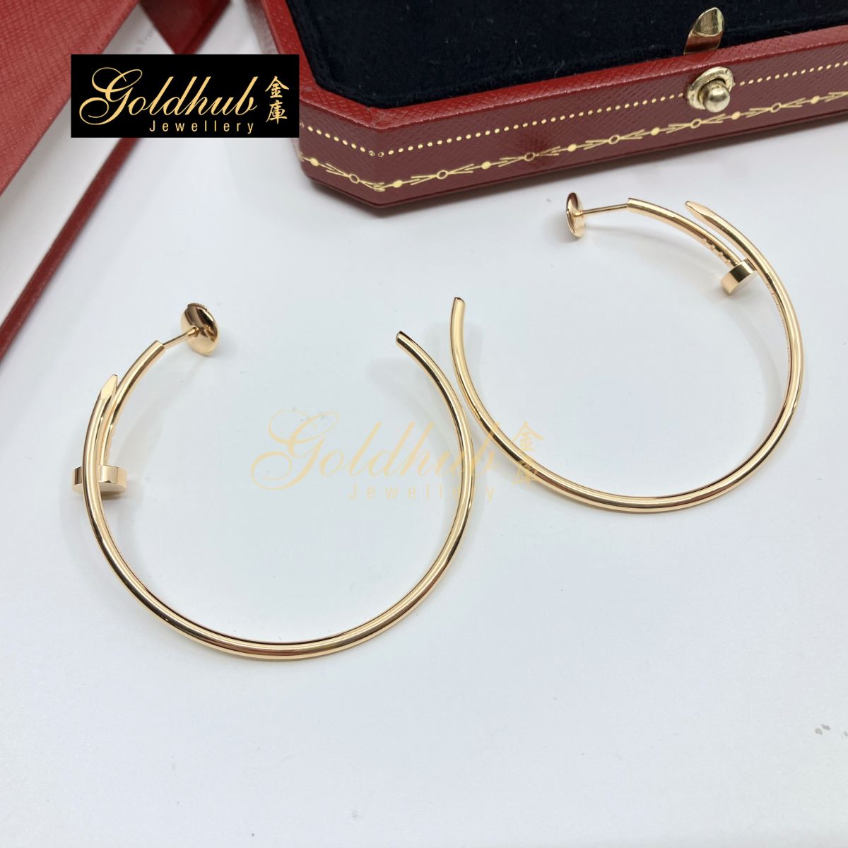 Cartier Juste Un Clou Hoop Earrings, Large Model in Rose Gold