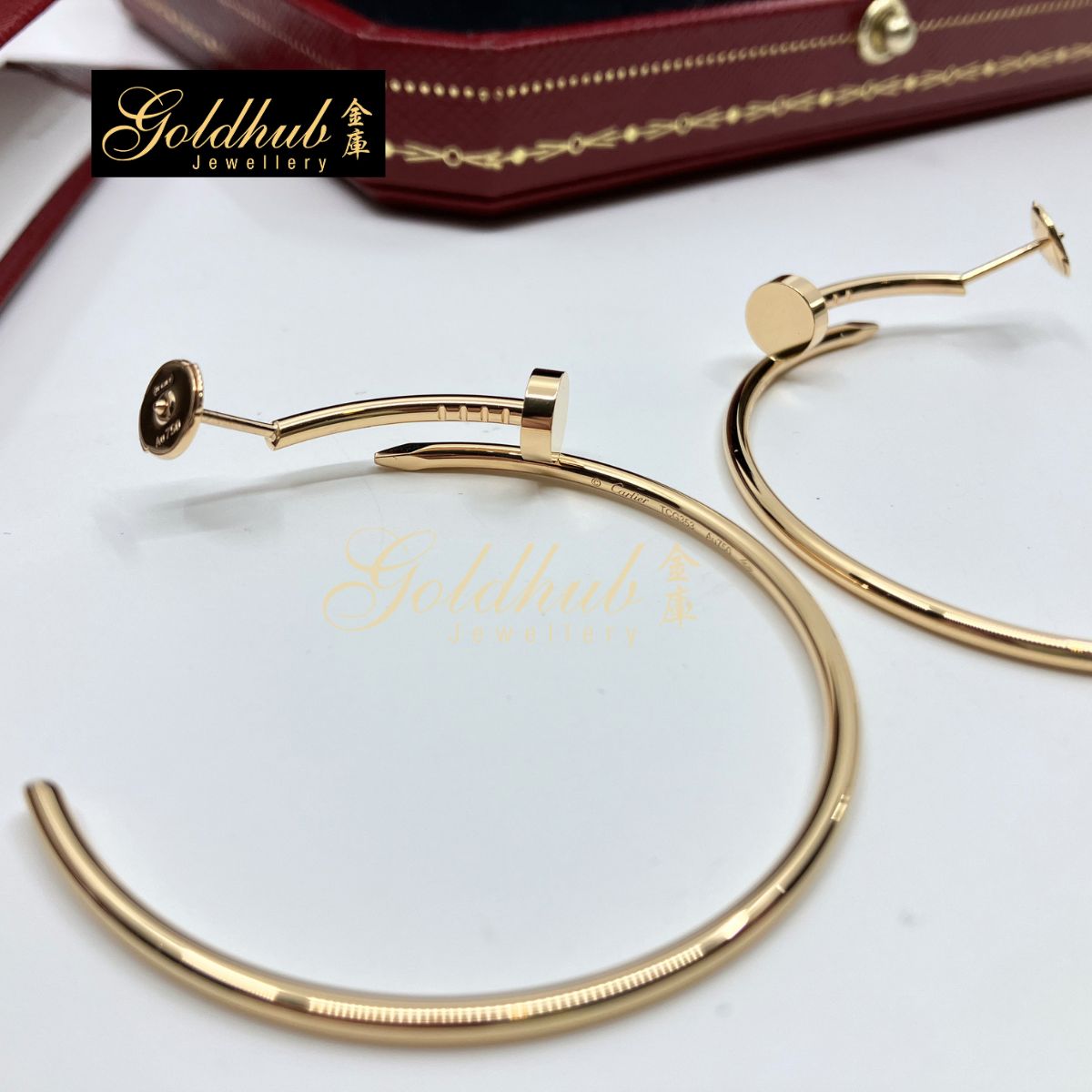 Cartier Juste Un Clou Hoop Earrings, Large Model in Rose Gold