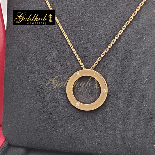 Cartier Love Pendant, 3 Diamonds in Rose Gold