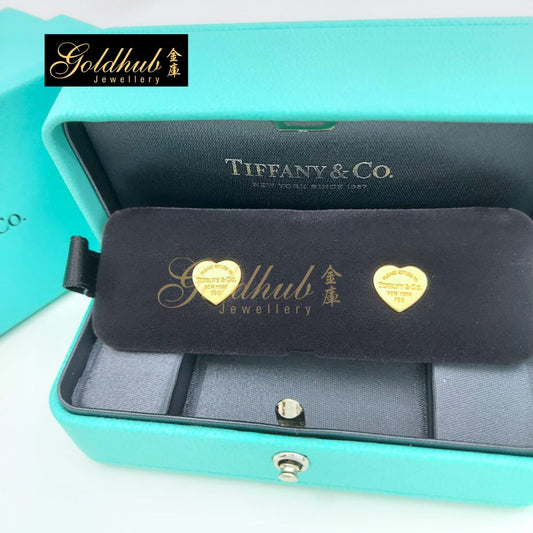 Tiffany & Co Return to Tiffany, Heart Tag Stud Earrings, Mini in Yellow Gold