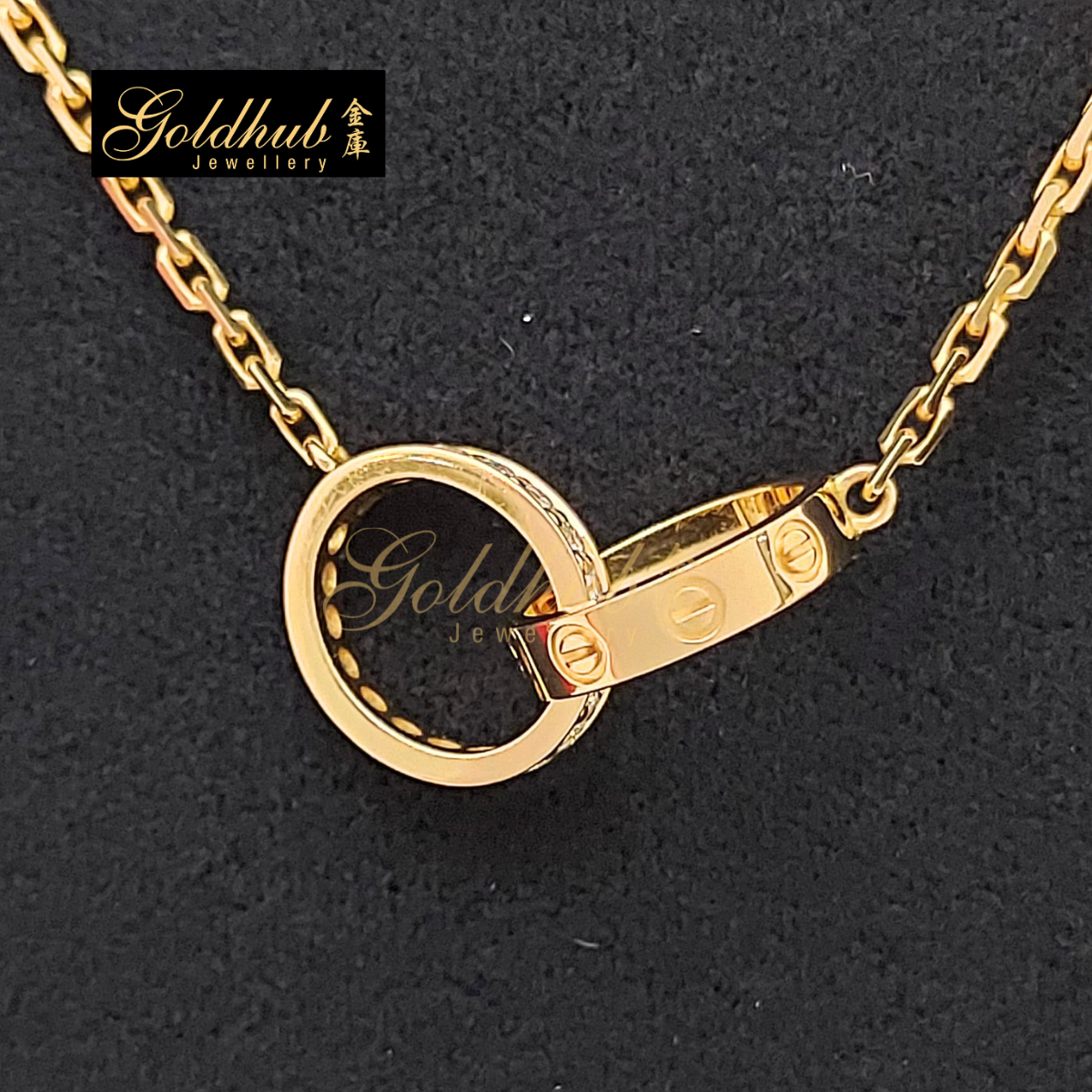 Cartier Love Pendant, Half-Paved Diamond Necklace in Rose Gold