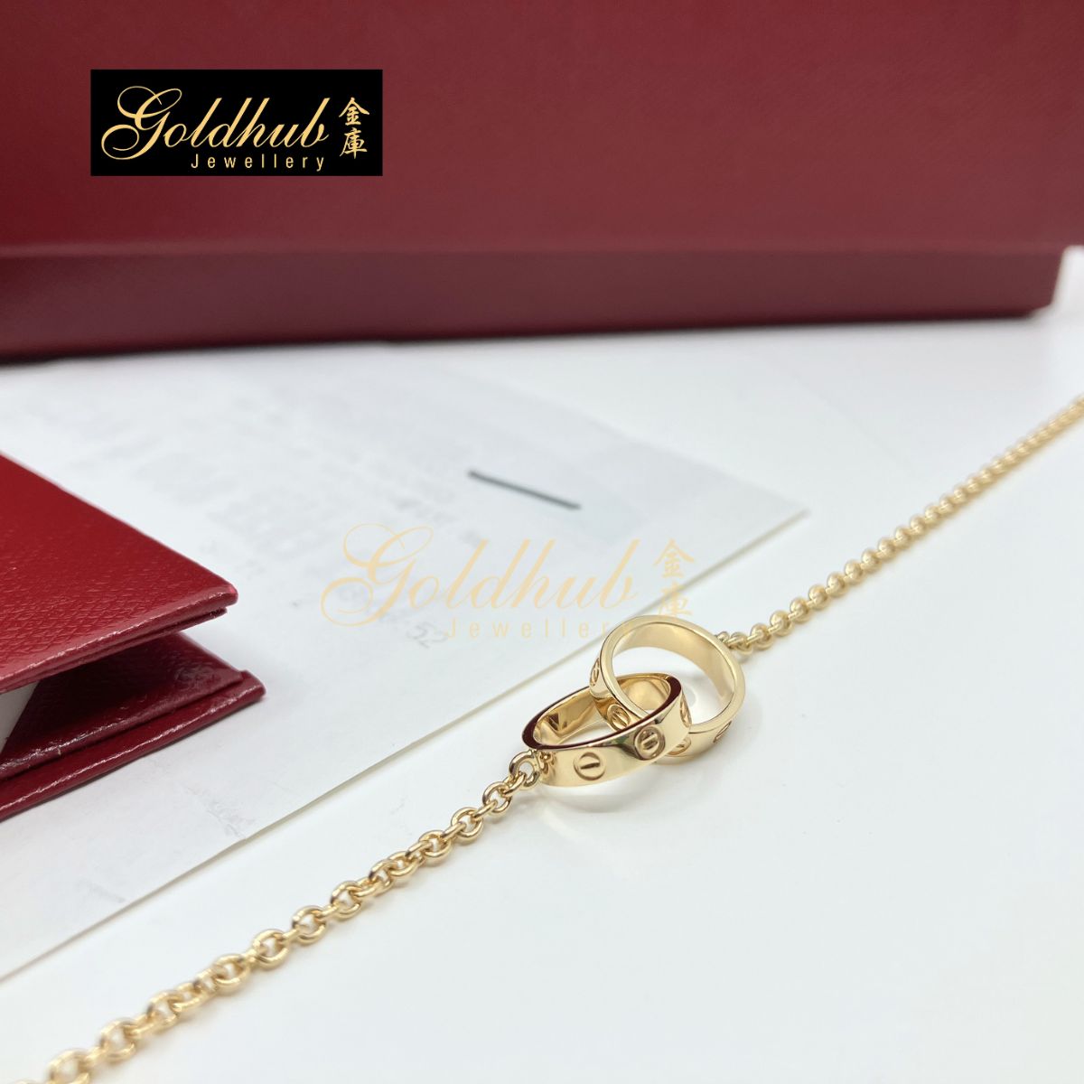 Cartier Love Bracelet on Chain in Yellow Gold, 18cm
