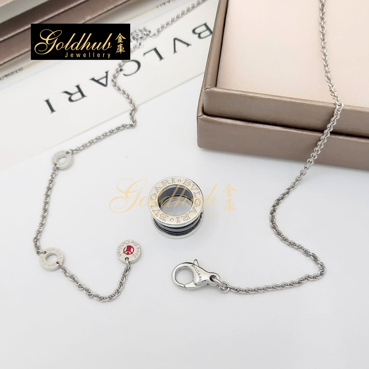 Bulgari Save the Children Necklace, Black Ceramic in Sterling Silver