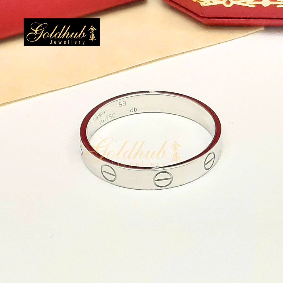 Cartier Love Ring, Small Model in White Gold Size 59