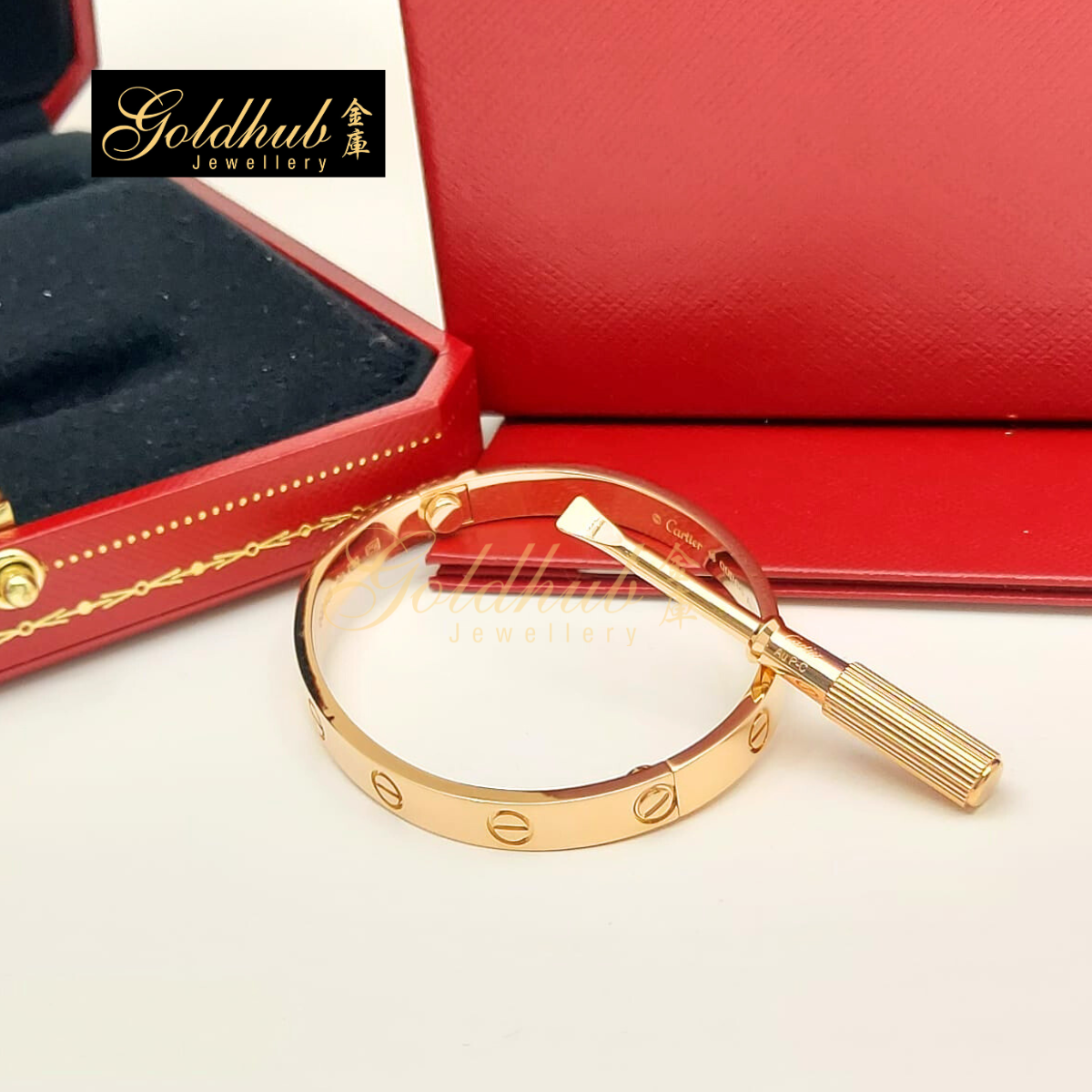 Cartier Love Bracelet, Classic Model in Rose Gold, Size 16