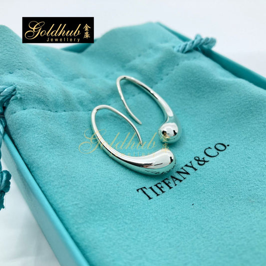 Tiffany & Co Elsa Peretti Tear Drop Earrings in Silver