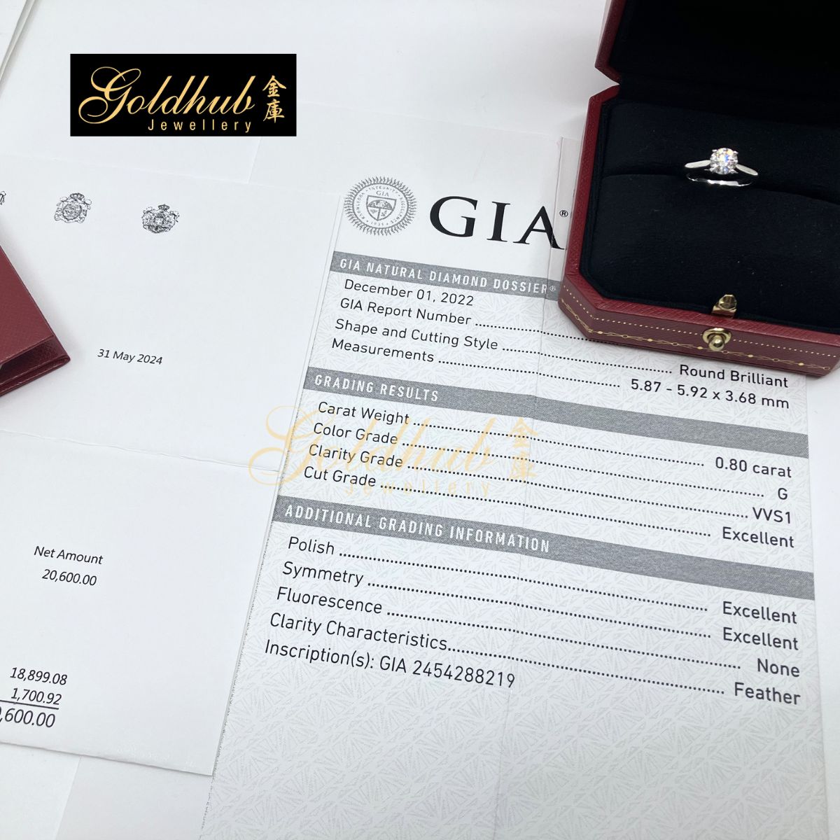 Cartier 1895 Solitaire 0.80ct Diamond Ring in Platinum, Size 47