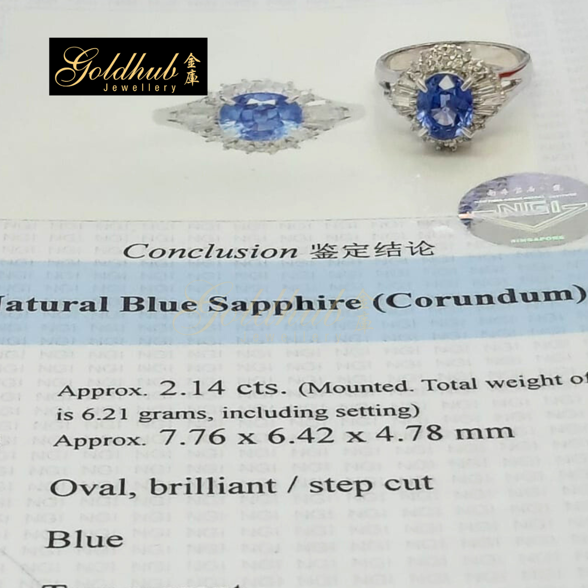 Blue Sapphire Diamond Ring in Platinum