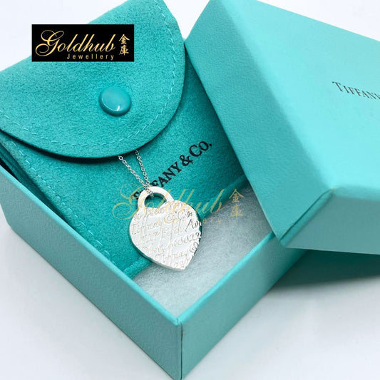 Tiffany & Co. Fifth Avenue Notes Medium Heart Necklace in Silver
