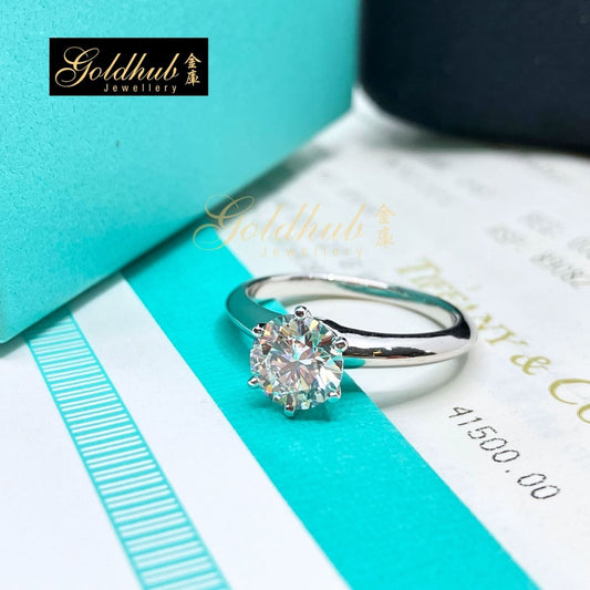 The Tiffany Setting Ring, Solitaire Diamond 1.27ct in Platinum, Size 7