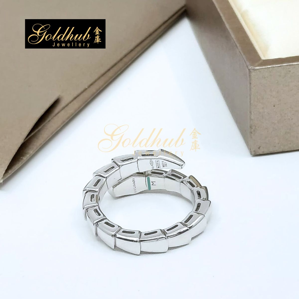 [Reserved] Bulgari Serpenti Viper One-coil Ring in White Gold, Size M