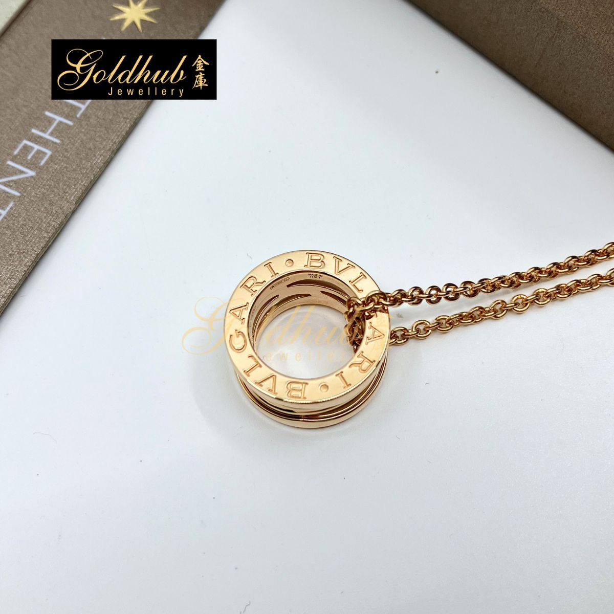 Bulgari B.zero1 Design Legend White Ceramic Necklace in Rose Gold